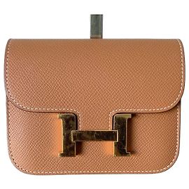 Portefeuille Hermès Constance Slim en cuir Epsom Gold