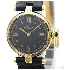 Cartier Must Vendome Vermeil Gold Plated Quartz Damenuhr 590004