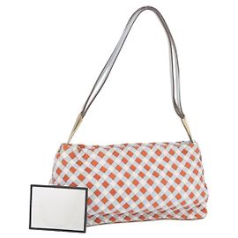 Borsa a tracolla BOTTEGA VENETA INTRECCIATO in pelle arancione tono oro Auth ka6221V