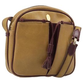 Bolso de hombro CARTIER Must Line de cuero beige y oro auténtico 205118