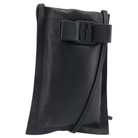 Salvatore Ferragamo Vala Shoulder Pouch Leather Black Auth 202598V