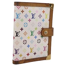 LOUIS VUITTON Monogram Multicolor Agenda PM Planner White R20896 LV Auth BA15509