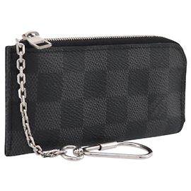 LOUIS VUITTON Damier Graphite Pochette Cles Coin Purse N60155 LV Auth 204807A