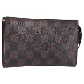 LOUIS VUITTON Damier Ebene Marais Pouch LV Auth ar14188