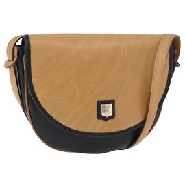 Céline Bolsa de Ombro CELINE em Couro Bege Tom Dourado Auth ka6215