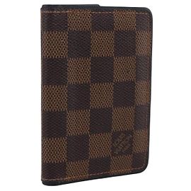 LOUIS VUITTON Damier Ebene Organizer Dupoch Card Case N63166 LV Auth 204379