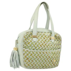 Bolsa BALLY Couro envernizado Green Gold Auth 204319