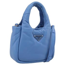 PRADA Handtasche aus Leder 2way Blau Silber Authentisch 204742SAM