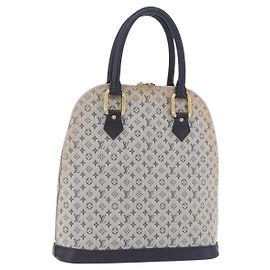 LOUIS VUITTON Monogram Mini Alma Haut Hand Bag Blue M92202 LV Auth 205142