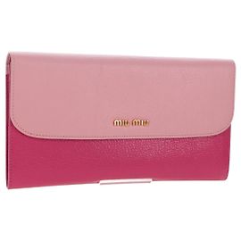 Portafoglio Miu Miu in pelle rosa autentico BA15726V