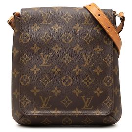 Louis Vuitton Monogram Musette Salsa PM Schultertasche braun mit kurzem Riemen