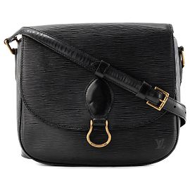 LOUIS VUITTON - Borsa a tracolla Louis Vuitton Saint Cloud in pelle Epi nera vintage