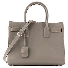 Autre Marque SAINT LAURENT - Baby Sac de Jour Saint Laurent aus grauem genarbtem Leder