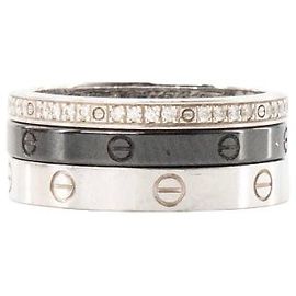CARTIER - Love Cartier Drei-Reihen-Ring aus Weißgold und Keramik (T53)