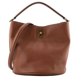 Céline CELINE - Seau 16 Celine Schultertasche aus glattem braunem Leder