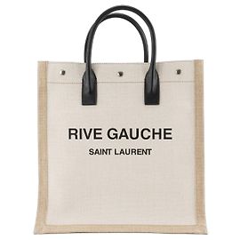 Autre Marque SAINT LAURENT - Saint Laurent Rive Gauche Shopper aus beigefarbenem Canvas