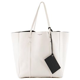 BALENCIAGA - Borsa tote Balenciaga Everyday in pelle grana bianca