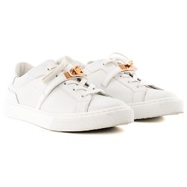 HERMÈS - Sneakers Day Hermes en cuir blanc (T39)
