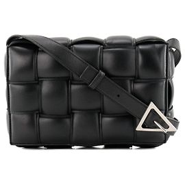 BOTTEGA VENETA - Borsa a tracolla Bottega Veneta Padded Cassette in pelle liscia nera