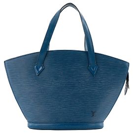 LOUIS VUITTON - Bolso de hombro Louis Vuitton Saint Jacques de piel Epi azul vintage