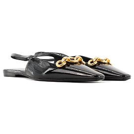 Autre Marque SAINT LAURENT - Sandali bassi slingback Blade Saint Laurent in pelle verniciata nera (T37)
