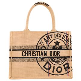Autre Marque DIOR - Sac cabas Book Tote medium Dior em tela de juta castanha