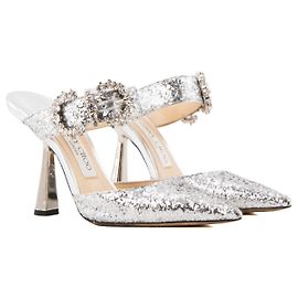 JIMMY CHOO - Décolleté Smokey Jimmy Choo in pelle e glitter argentati (T36,5)