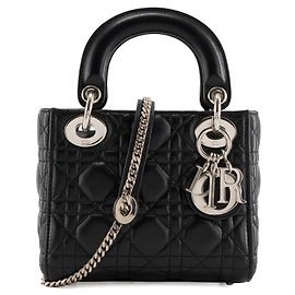 Autre Marque DIOR - Borsa a tracolla Lady Dior mini in pelle cannage nera