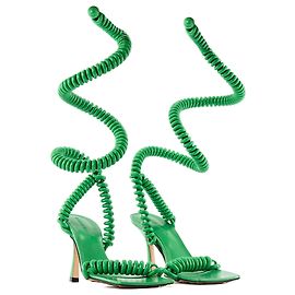 BOTTEGA VENETA - Sandali con tacco Bottega Veneta in gomma verde (T35)