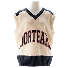 Autre Marque DIOR - Maglione senza maniche Diortears Dior in lana e cotone beige e blu navy (S)