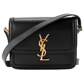 Autre Marque SAINT LAURENT - Solferino small Saint Laurent Schultertasche aus schwarzem glattem Leder