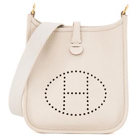HERMÈS - Borsa a tracolla Evelyne 16 Hermès in pelle clémence beige craie