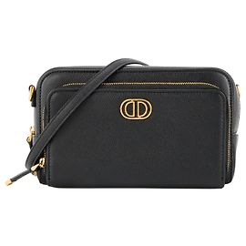 Autre Marque DIOR - Borsa a tracolla Caro Double Pouch Dior in pelle martellata nera