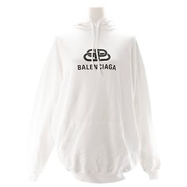 BALENCIAGA - Hoodie Balenciaga em algodão branco (XS)