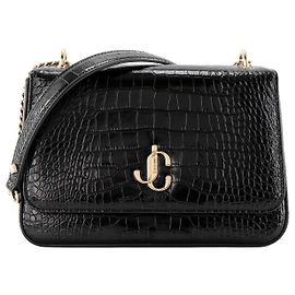 JIMMY CHOO - Palace Jimmy Choo Schultertasche aus schwarzem geprägtem Leder