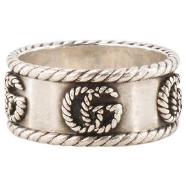 GUCCI - Anello Gucci GG Marmont in argento (T52)
