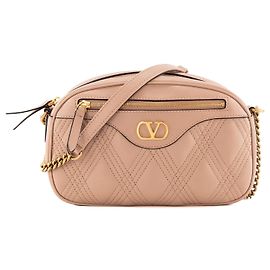 Valentino Garavani VALENTINO - Borsa a tracolla Quiltie 76 Valentino in pelle liscia rosa
