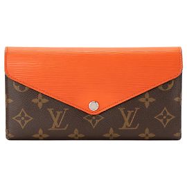 LOUIS VUITTON - Cartera Marie Lou Louis Vuitton en lona recubierta monogrammed y piel Epi naranja