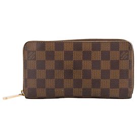 LOUIS VUITTON - Portafoglio Zippy Louis Vuitton in toile enduite damier ébène
