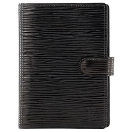 LOUIS VUITTON - Funda de agenda PM Louis Vuitton en cuero Epi negro vintage
