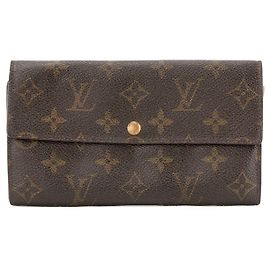 LOUIS VUITTON - Portefeuille Sarah Louis Vuitton en toile enduite monogrammée vintage