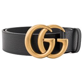 GUCCI - Cinturón Gucci GG Marmont en cuero granulado negro (T75)
