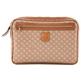 Céline CELINE - Bolso de mano Celine en lona revestida macadam beige y cuero marrón vintage