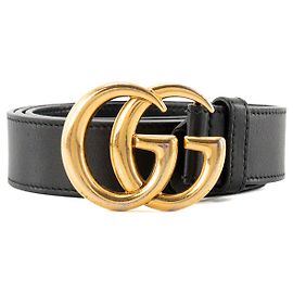 GUCCI - Cinturón Gucci Marmont en piel lisa negra (T85)