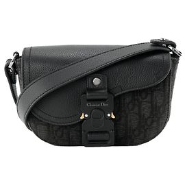 Autre Marque DIOR - Saddle Dior Messenger Schultertasche aus Dior Oblique Jacquard-Canvas und schwarzem genarbtem Leder