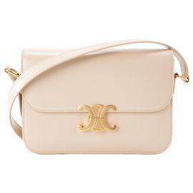 Céline CELINE - Sac à bandoulière Triomphe Celine en cuir lisse beige
