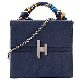 HERMÈS - Bolso de bandolera Hermès Cinhetic en piel de cabra mysore bleu brighton