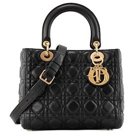 Autre Marque DIOR - Borsa a mano Lady Dior Medium in pelle cannage nera