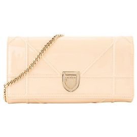 Autre Marque DIOR - Borsa a tracolla Wallet On Chain Diorama Dior in pelle laccata beige