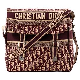 Autre Marque DIOR - Bolsa de ombro Diorcamp Dior em tela Dior Oblique bordô